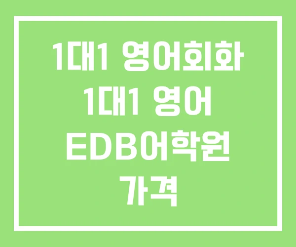 1대1 영어회화 1대1 영어 EDB어학원 가격
