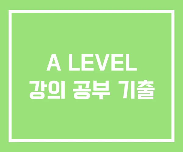 A LEVEL 강의 공부 기출
