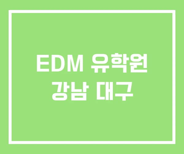 EDM 유학원 강남 대구
