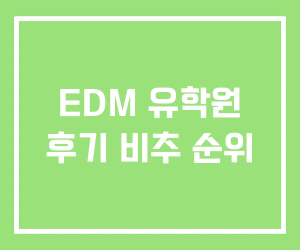 EDM 유학원 후기 비추 순위 EDM 유학원 후기 비추 순위