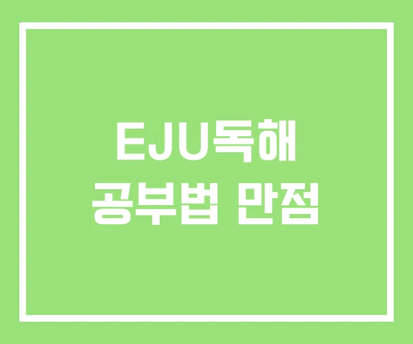 EJU독해 공부법 만점 EJU독해 공부법 만점