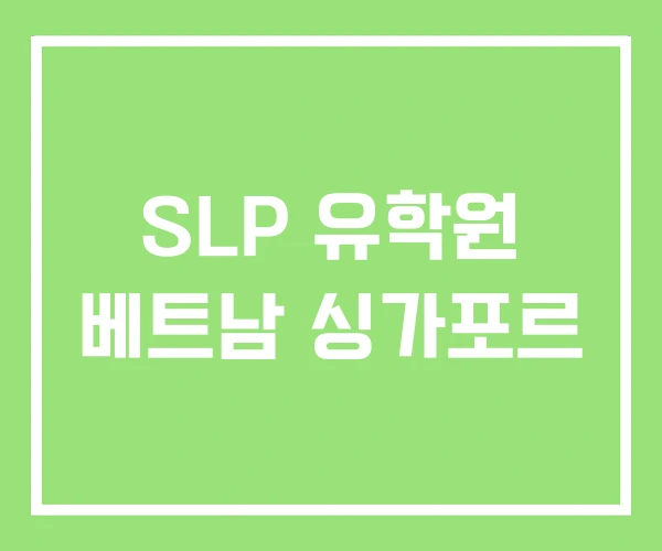 SLP 유학원 베트남 싱가포르 SLP 유학원 베트남 싱가포르