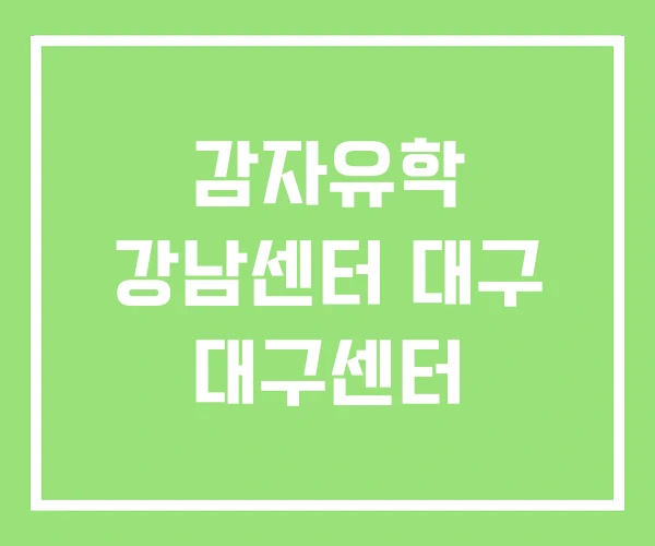 감자유학 강남센터 대구 대구센터 감자유학 강남센터 대구 대구센터