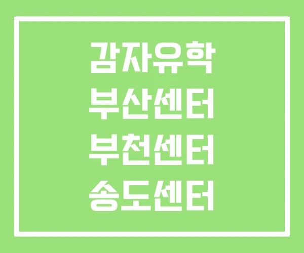 감자유학 부산센터 부천센터 송도센터 감자유학 부산센터 부천센터 송도센터