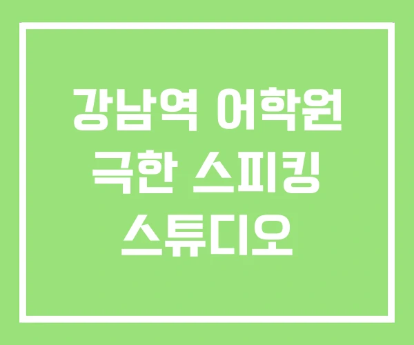 강남역 어학원 극한 스피킹 스튜디오 강남역 어학원 극한 스피킹 스튜디오