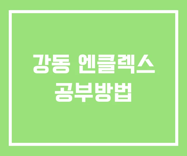 강동 엔클렉스 공부방법 강동 엔클렉스 공부방법