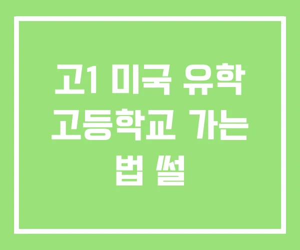 고1 미국 유학 고등학교 가는 법 썰 고1 미국 유학 고등학교 가는 법 썰