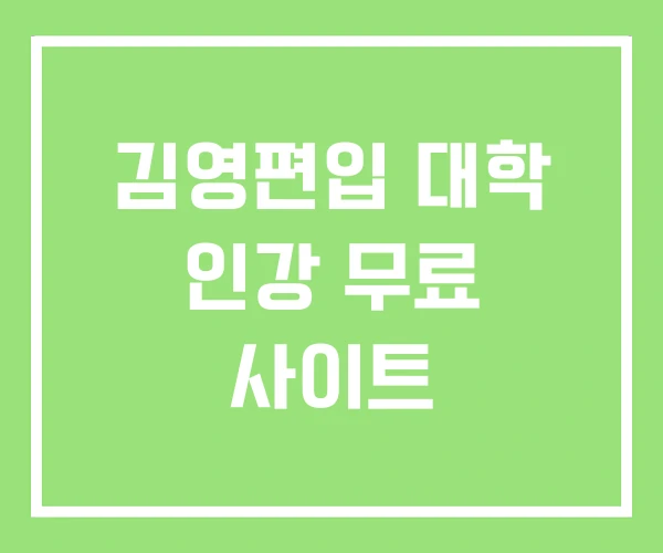 김영편입 대학 인강 무료 사이트