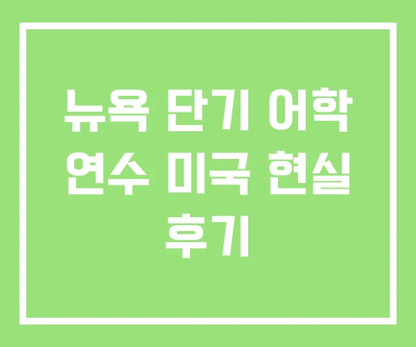 뉴욕 단기 어학 연수 미국 현실 후기