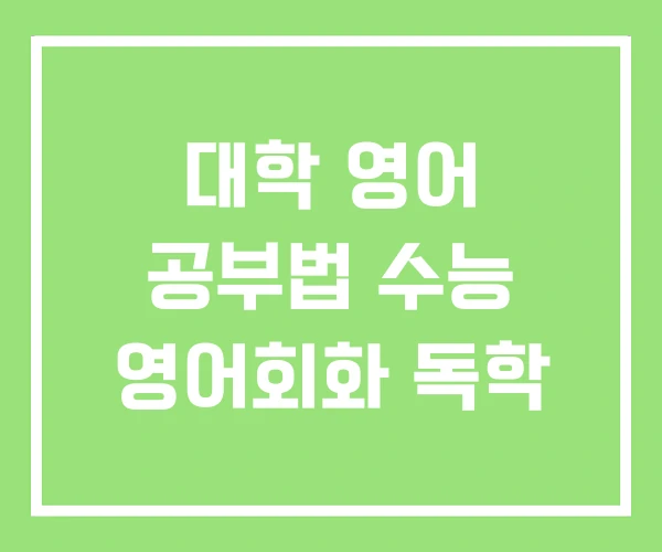 대학 영어 공부법 수능 영어회화 독학 대학 영어 공부법 수능 영어회화 독학