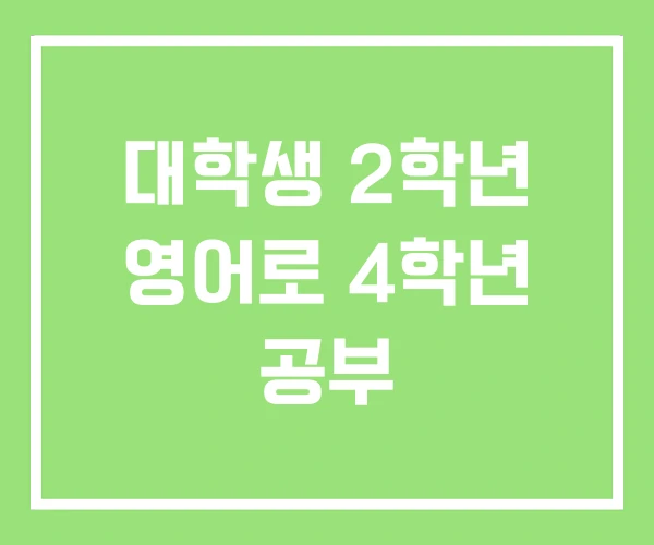 대학생 2학년 영어로 4학년 공부 대학생 2학년 영어로 4학년 공부