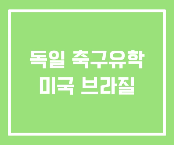 독일 축구유학 미국 브라질 독일 축구유학 미국 브라질