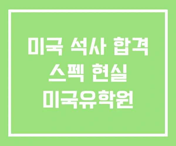 미국 석사 합격 스펙 현실 미국유학원 미국 석사 합격 스펙 현실 미국유학원
