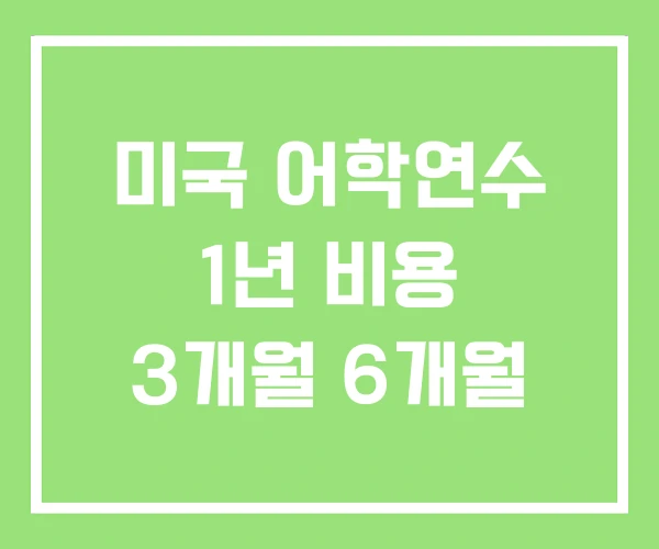미국 어학연수 1년 비용 3개월 6개월