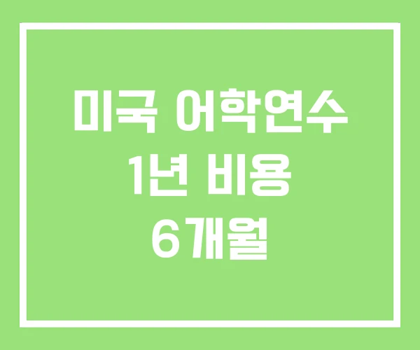 미국 어학연수 1년 비용 6개월 미국 어학연수 1년 비용 6개월