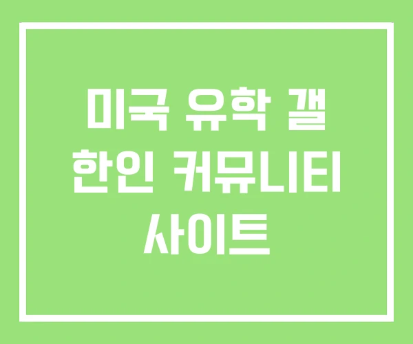 미국 유학 갤 한인 커뮤니티 사이트 미국 유학 갤 한인 커뮤니티 사이트