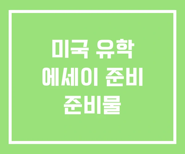 미국 유학 에세이 준비 준비물 미국 유학 에세이 준비 준비물