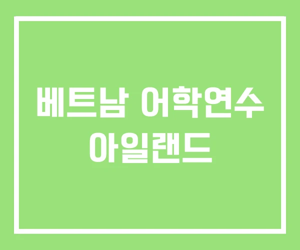 베트남 어학연수 아일랜드 베트남 어학연수 아일랜드