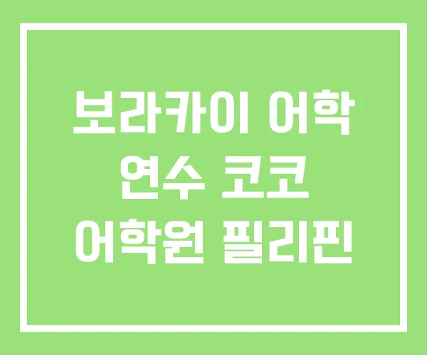 보라카이 어학 연수 코코 어학원 필리핀 보라카이 어학 연수 코코 어학원 필리핀