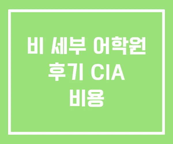 비 세부 어학원 후기 CIA 비용 비 세부 어학원 후기 CIA 비용