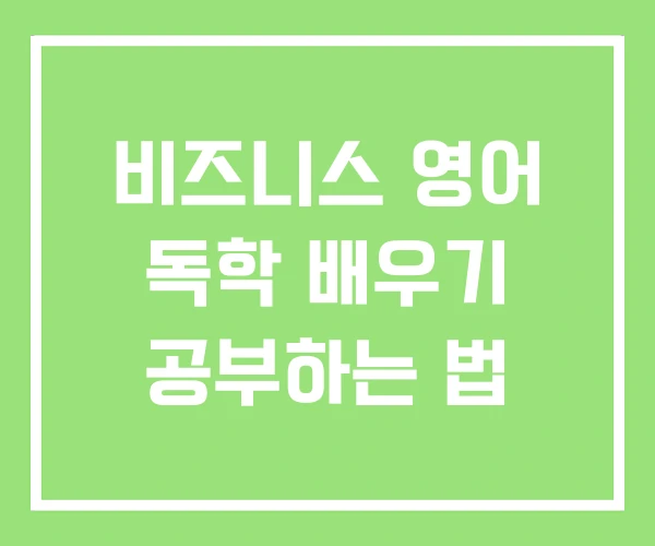 비즈니스 영어 독학 배우기 공부하는 법 비즈니스 영어 독학 배우기 공부하는 법