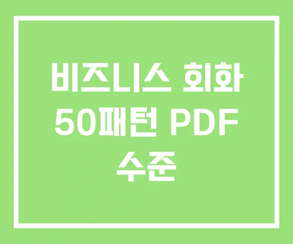 비즈니스 회화 50패턴 PDF 수준