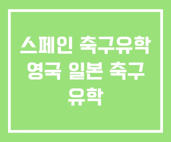스페인 축구유학 영국 일본 축구 유학 스페인 축구유학 영국 일본 축구 유학