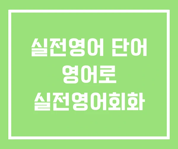 실전영어 단어 영어로 실전영어회화 실전영어 단어 영어로 실전영어회화