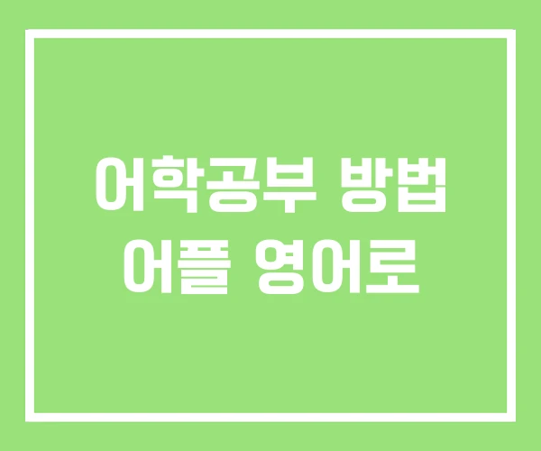 어학공부 방법 어플 영어로 어학공부 방법 어플 영어로