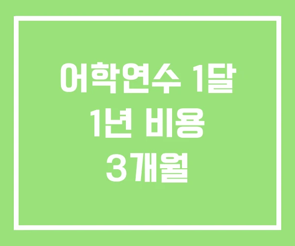 어학연수 1달 1년 비용 3개월 어학연수 1달 1년 비용 3개월