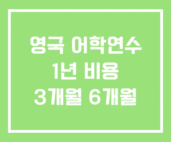 영국 어학연수 1년 비용 3개월 6개월 영국 어학연수 1년 비용 3개월 6개월