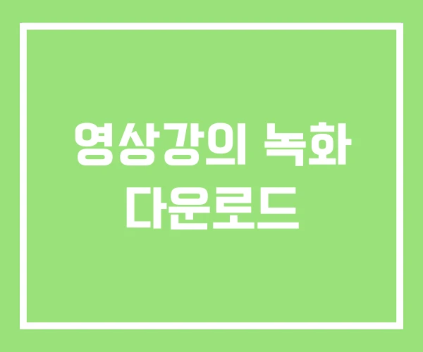 영상강의 녹화 다운로드 영상강의 녹화 다운로드