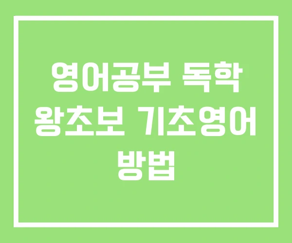 영어공부 독학 왕초보 기초영어 방법 영어공부 독학 왕초보 기초영어 방법