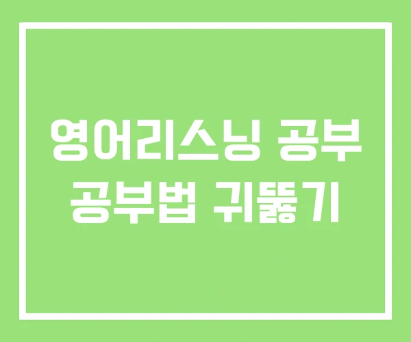 영어리스닝 공부 공부법 귀뚫기 영어리스닝 공부 공부법 귀뚫기
