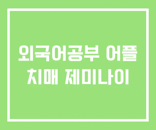 외국어공부 어플 치매 제미나이 외국어공부 어플 치매 제미나이