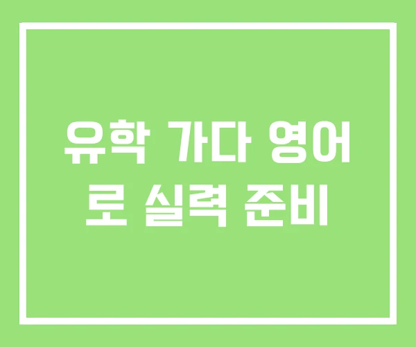 유학 가다 영어 로 실력 준비 유학 가다 영어 로 실력 준비