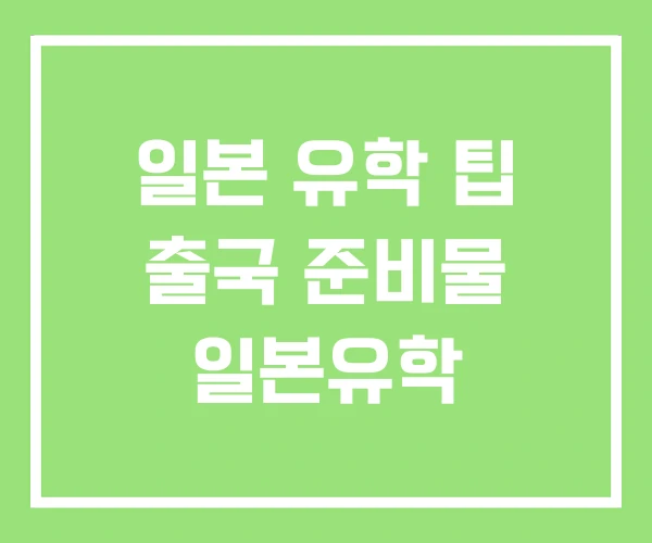 일본 유학 팁 출국 준비물 일본유학 일본 유학 팁 출국 준비물 일본유학