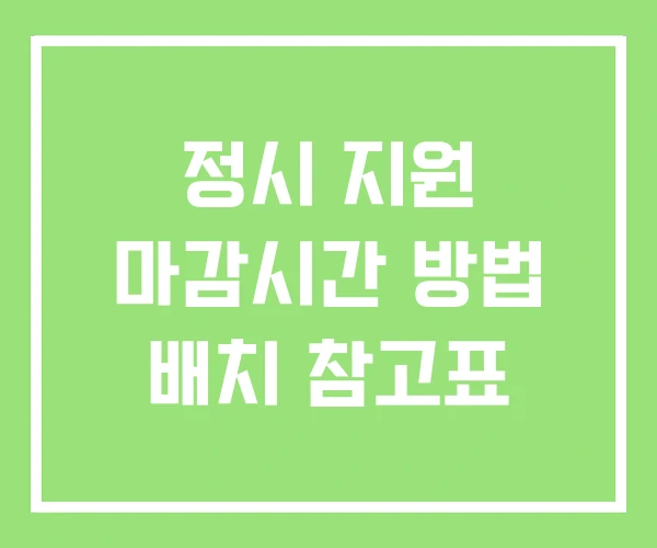 정시 지원 마감시간 방법 배치 참고표 정시 지원 마감시간 방법 배치 참고표