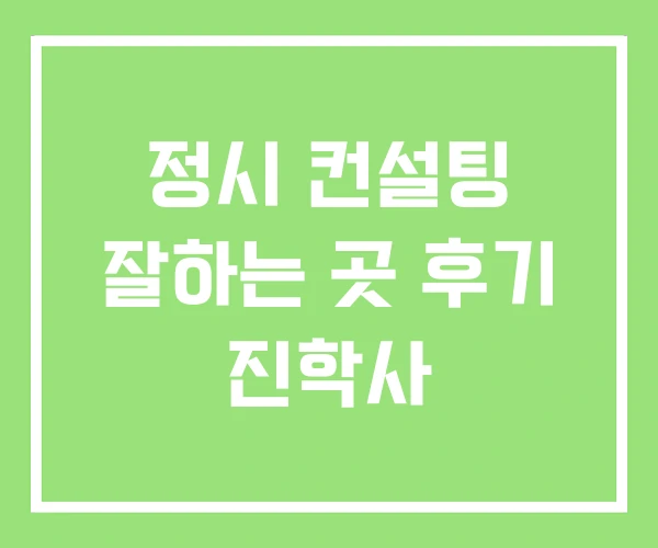 정시 컨설팅 잘하는 곳 후기 진학사 정시 컨설팅 잘하는 곳 후기 진학사