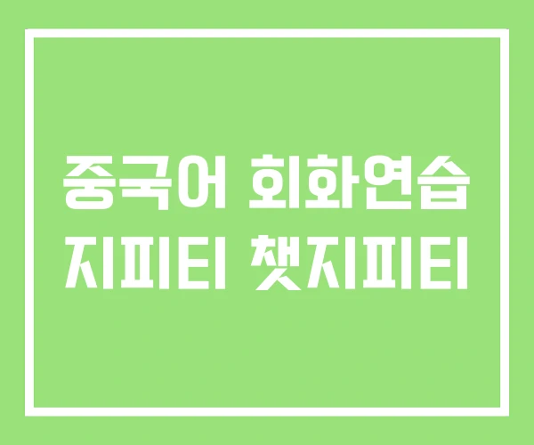 중국어 회화연습 지피티 챗지피티 중국어 회화연습 지피티 챗지피티