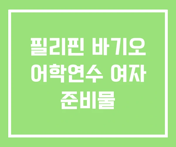 필리핀 바기오 어학연수 여자 준비물 필리핀 바기오 어학연수 여자 준비물