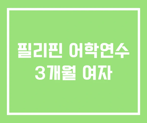 필리핀 어학연수 3개월 여자 필리핀 어학연수 3개월 여자