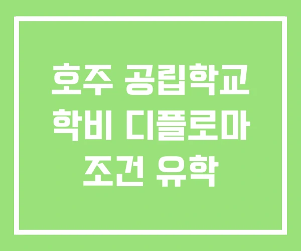 호주 공립학교 학비 디플로마 조건 유학 호주 공립학교 학비 디플로마 조건 유학