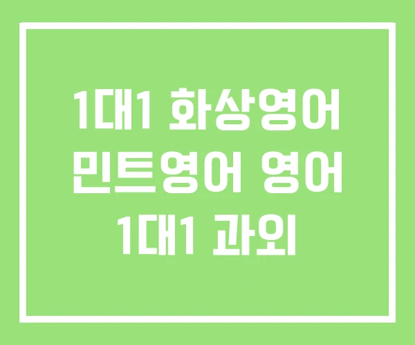 1대1 화상영어 민트영어 영어 1대1 과외