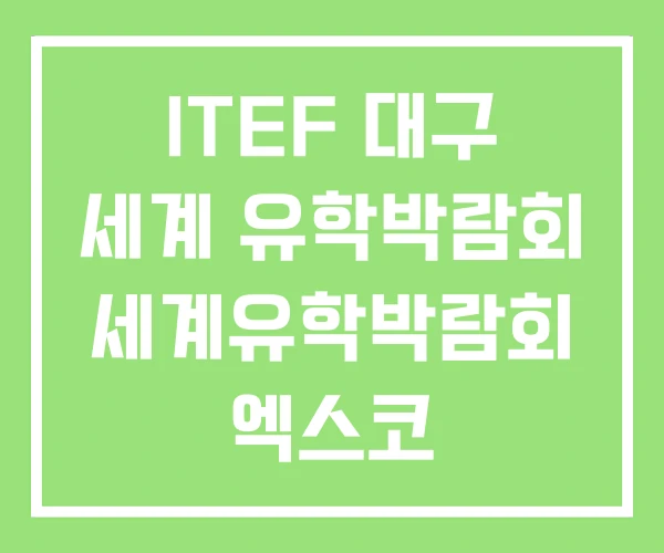 ITEF 대구 세계 유학박람회 세계유학박람회 엑스코 ITEF 대구 세계 유학박람회 세계유학박람회 엑스코