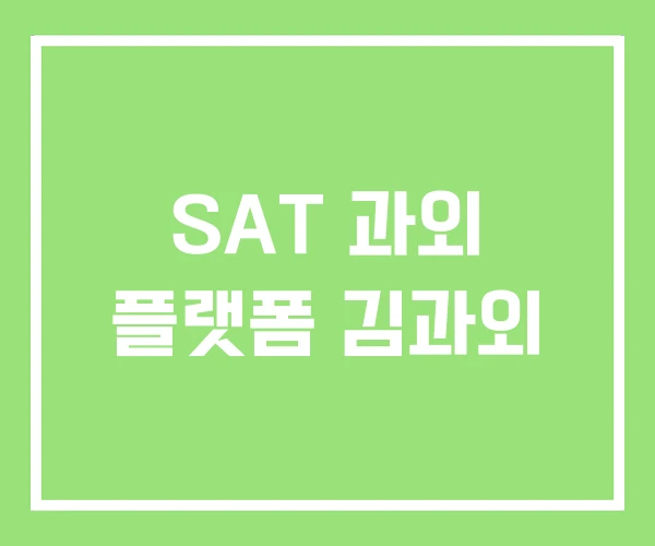 SAT 과외 플랫폼 김과외 SAT 과외 플랫폼 김과외