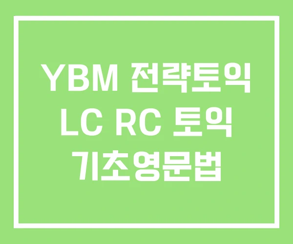 YBM 전략토익 LC RC 토익 기초영문법