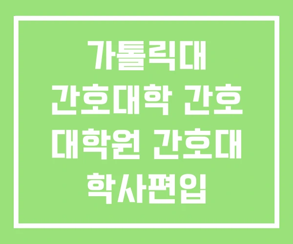 가톨릭대 간호대학 간호 대학원 간호대 학사편입 가톨릭대 간호대학 간호 대학원 간호대 학사편입