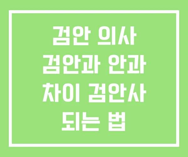 검안 의사 검안과 안과 차이 검안사 되는 법 검안 의사 검안과 안과 차이 검안사 되는 법