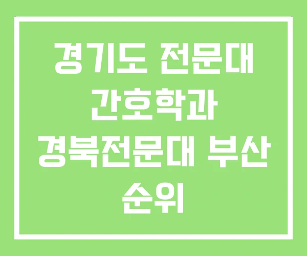 경기도 전문대 간호학과 경북전문대 부산 순위 경기도 전문대 간호학과 경북전문대 부산 순위